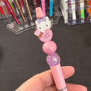 Hello Kitty Pink and Purple Beaded Pen